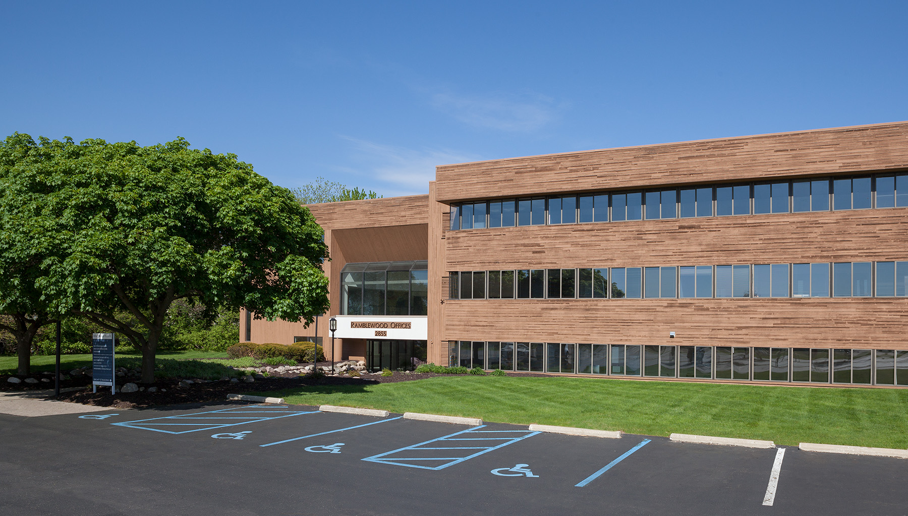 The outside of the Michigan office building at Arlington/Roe