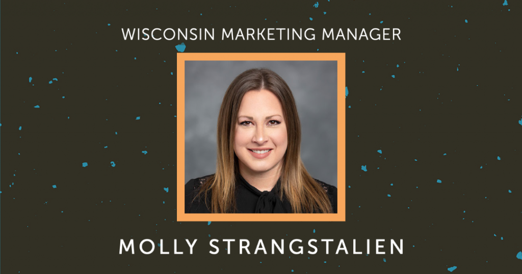 a graphic with molly's headshot and text with her title and name